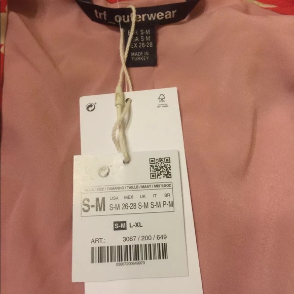 NWT TRF_Outwear Zara Sz S/M Long Floral Kimono - Picture 8 of 8